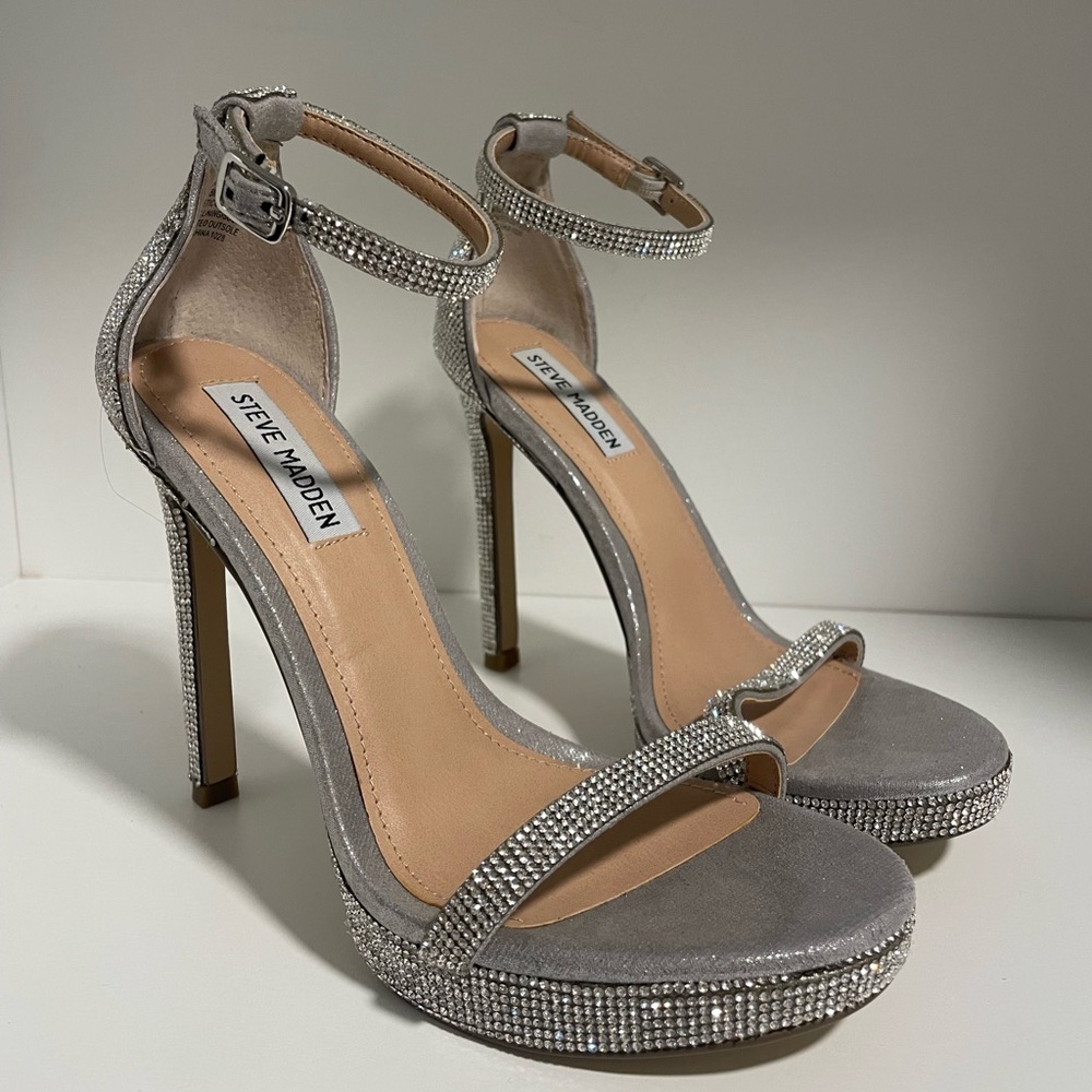 Steve Madden Glittering Silver Heels